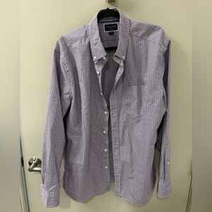 Charles Tyrwhitt Purple and White Checkered Casual Button Down Shirt